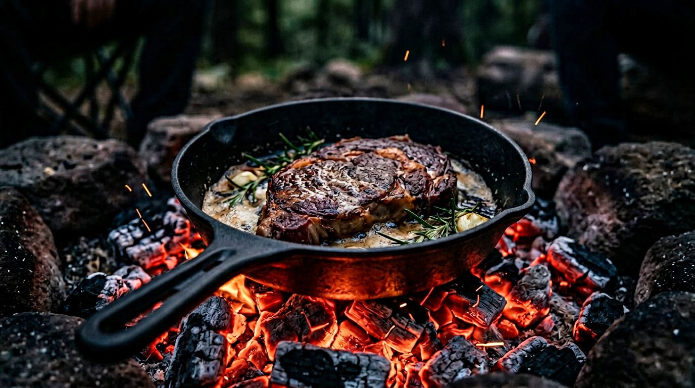 Cast Iron Pan in use