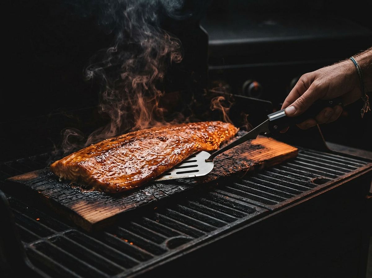 Cedar Plank Smoked Salmon With Maple Glaze