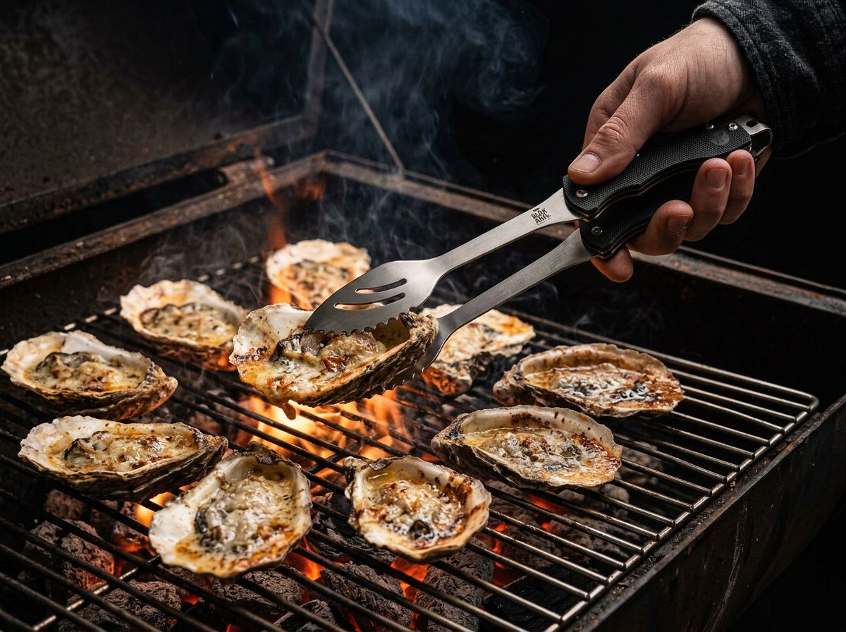 Chargrilled Oysters With Garlic Parmesan Butter