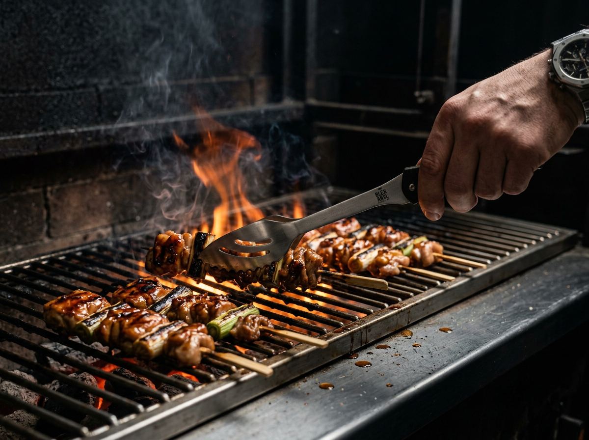 Negima Yakitori, Chicken and Scallion, Lacquered Over Coals