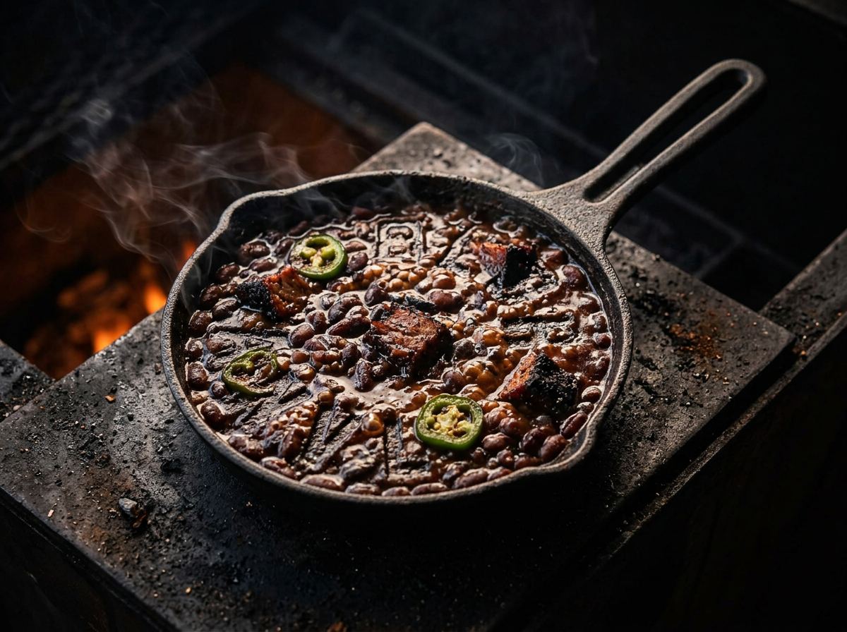 Smoked Pit Beans With Burnt End Trimmings